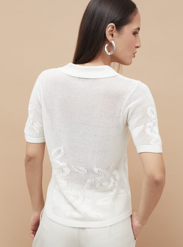 CODE Open Knit Top