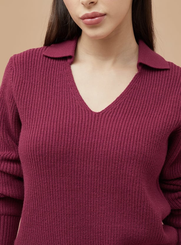 CODE Knitted Collared Sweater