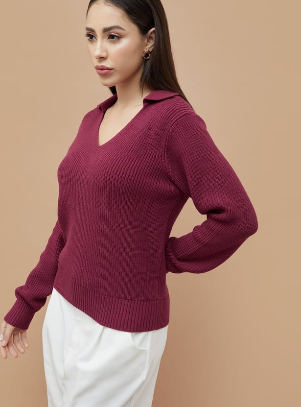 CODE Knitted Collared Sweater