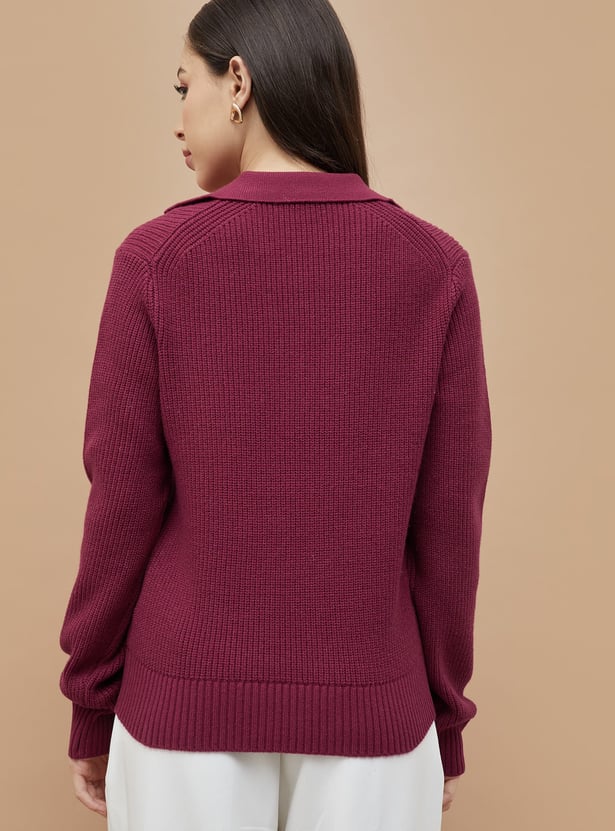 CODE Knitted Collared Sweater
