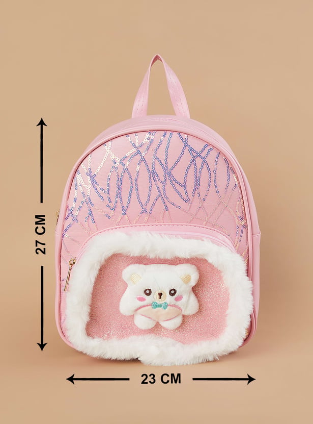 GINGER Teddy Applique Backpack