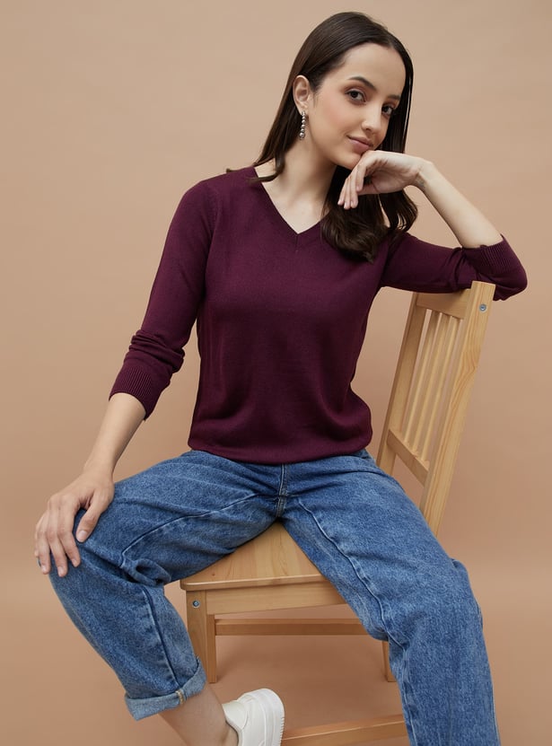 FAME FOREVER Solid Knit Top