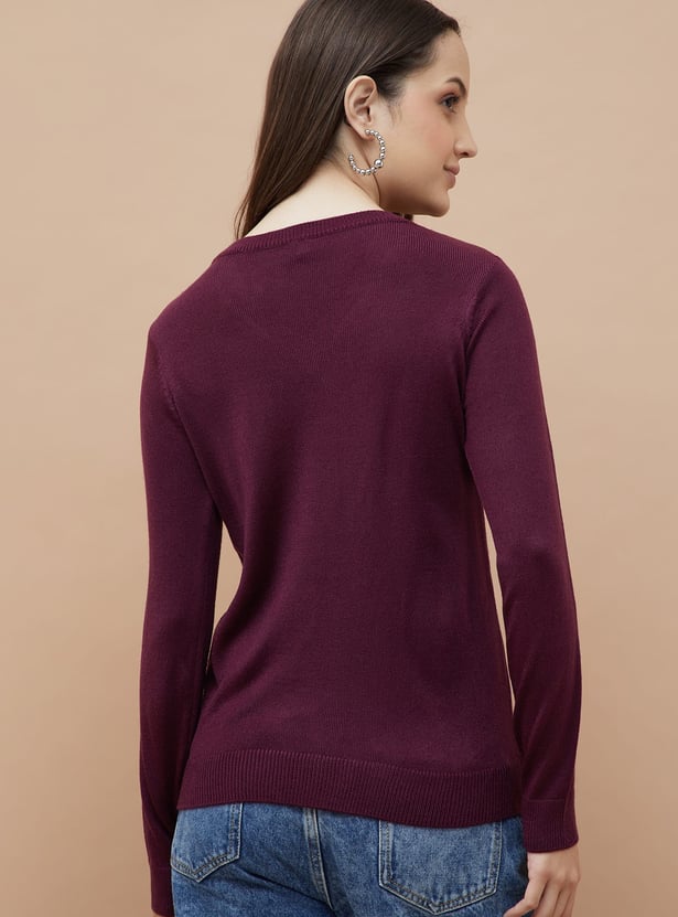 FAME FOREVER Solid Knit Top