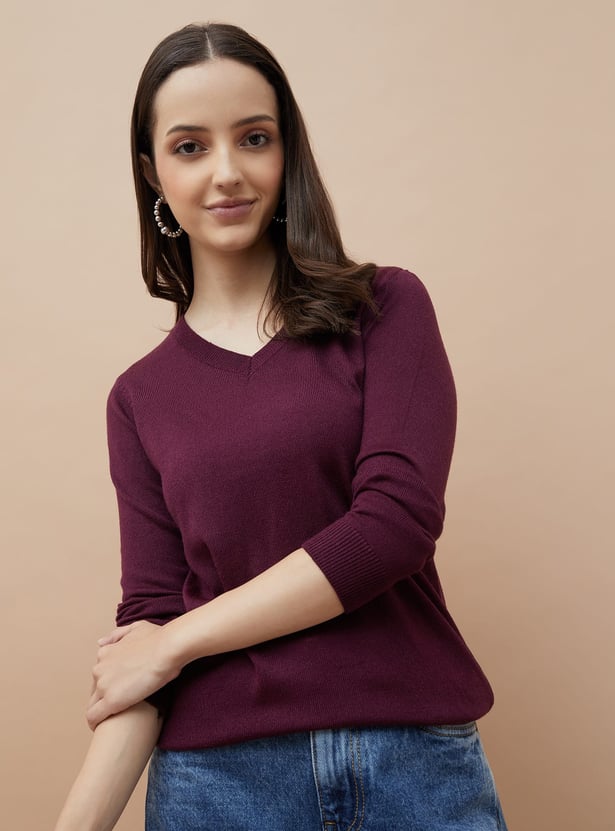 FAME FOREVER Solid Knit Top