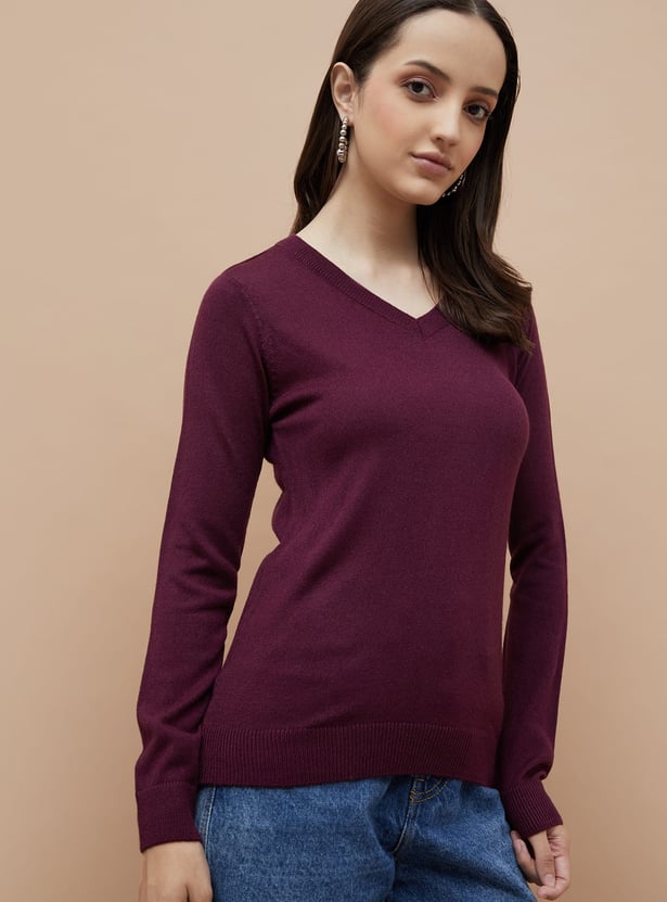 FAME FOREVER Solid Knit Top