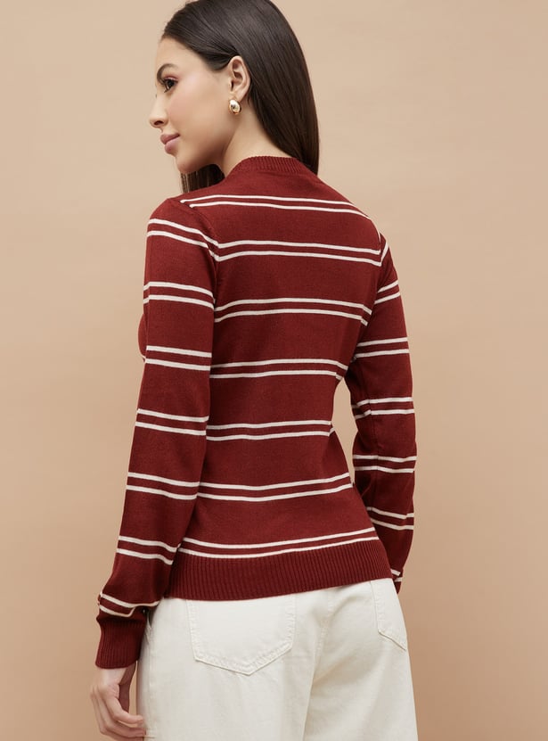 FAME FOREVER Striped Knit Top