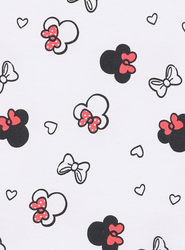 JUNIORS Girls Minnie Mouse Applique Dungarees With T-shirt