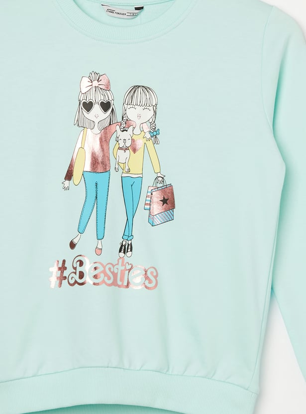 FAME FOREVER Girls Graphic Print Sweatshirt
