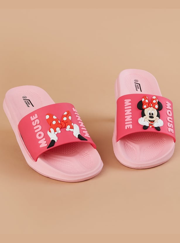 FAME FOREVER Girls Mickey Mouse Applique Detail Sliders