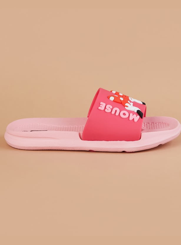 FAME FOREVER Girls Mickey Mouse Applique Detail Sliders