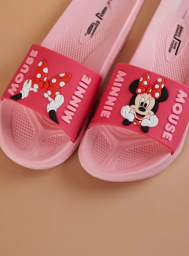 FAME FOREVER Girls Mickey Mouse Applique Detail Sliders