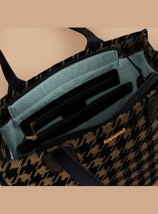 GINGER Houndstooth Patterned Handheld Bag