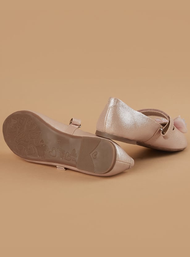 FAME FOREVER Girls Girls Embellished Bow Detail Ballerinas