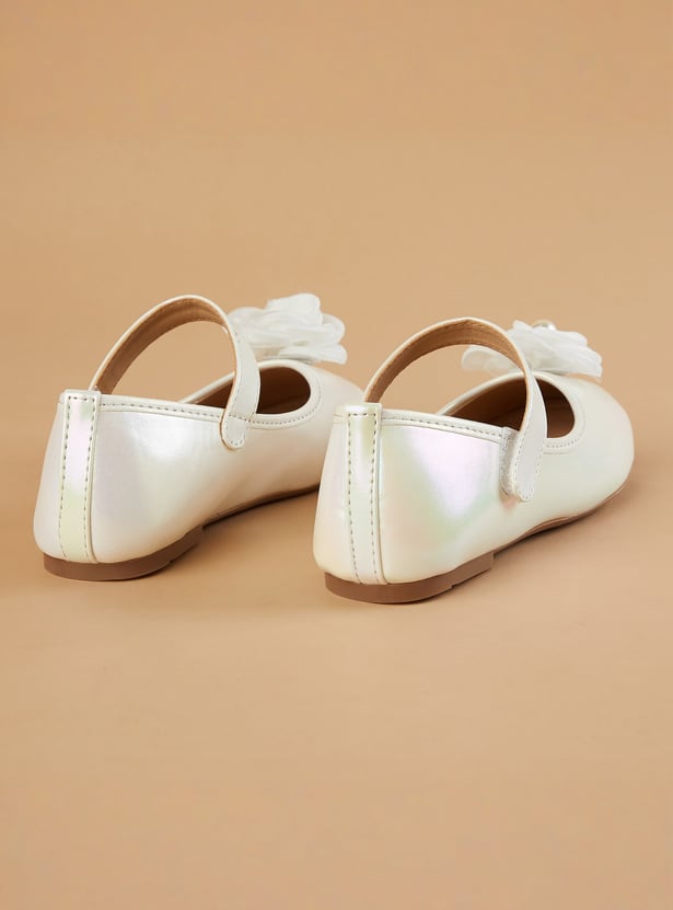 FAME FOREVER Girls Flower-Detail Ballerinas