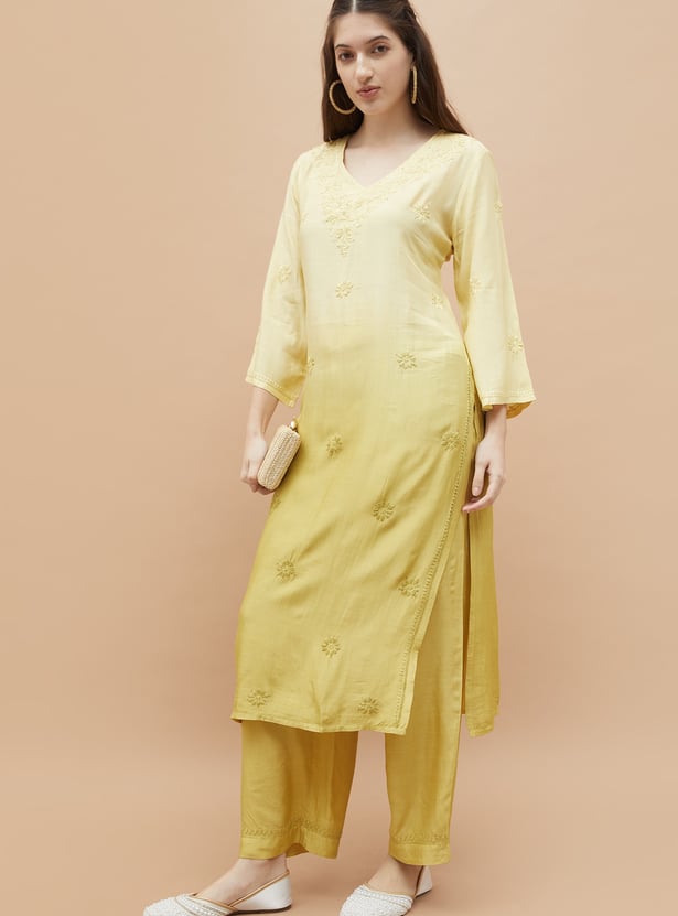 MELANGE Embroidered Kurta Set