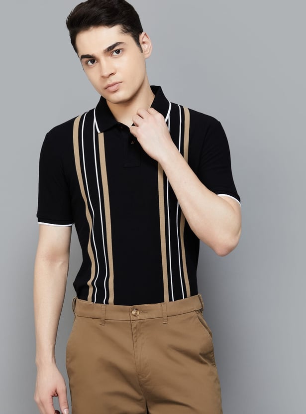 FAHRENHEIT Striped Polo t-shirt