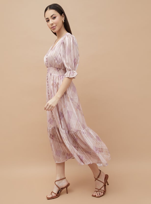 CODE Checked Fit & Flare Dress