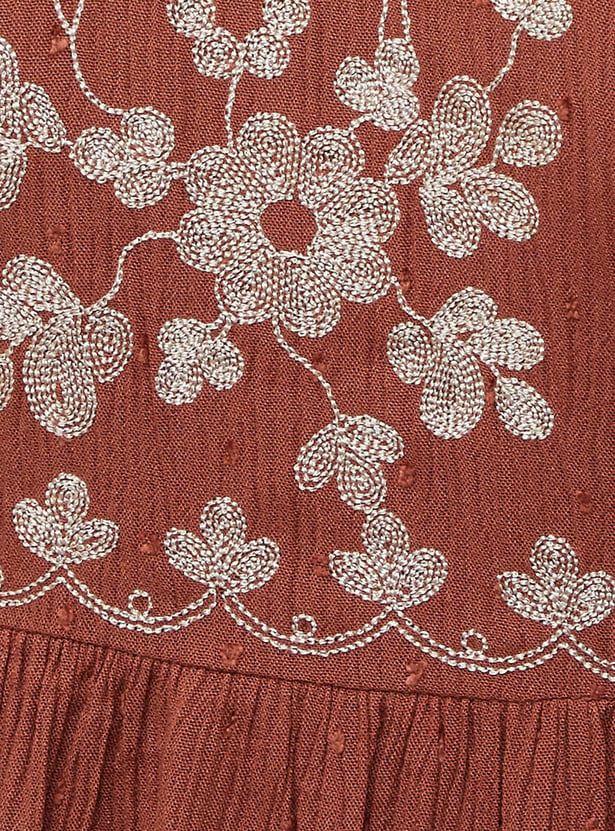 FAME FOREVER Embroidered A-Line Dress