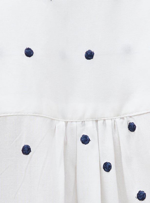 FAME FOREVER Polka Dot Embroidered Shirt