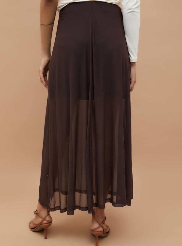 GINGER Mesh-Textured A-Line Skirt