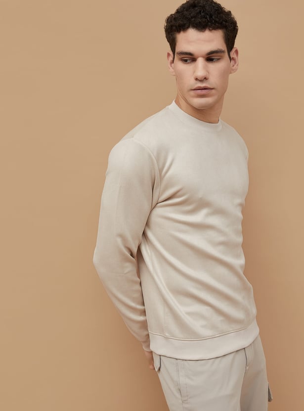CODE Solid Crew Neck Sweatshirt