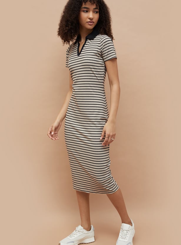 GINGER Striped Bodycon Dress