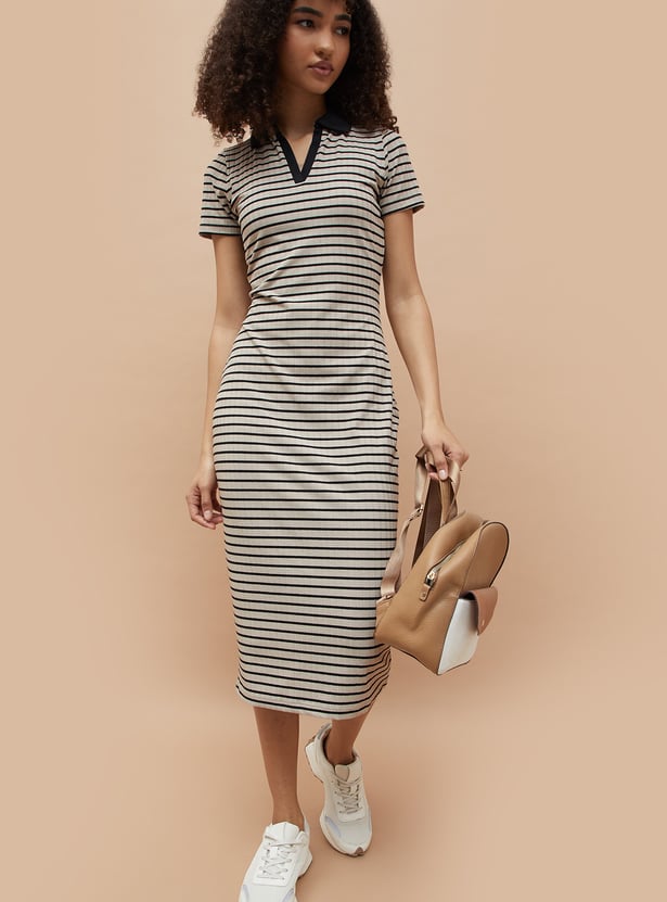 GINGER Striped Bodycon Dress