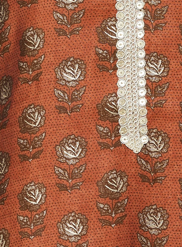 BIBA Floral Print Straight Kurta