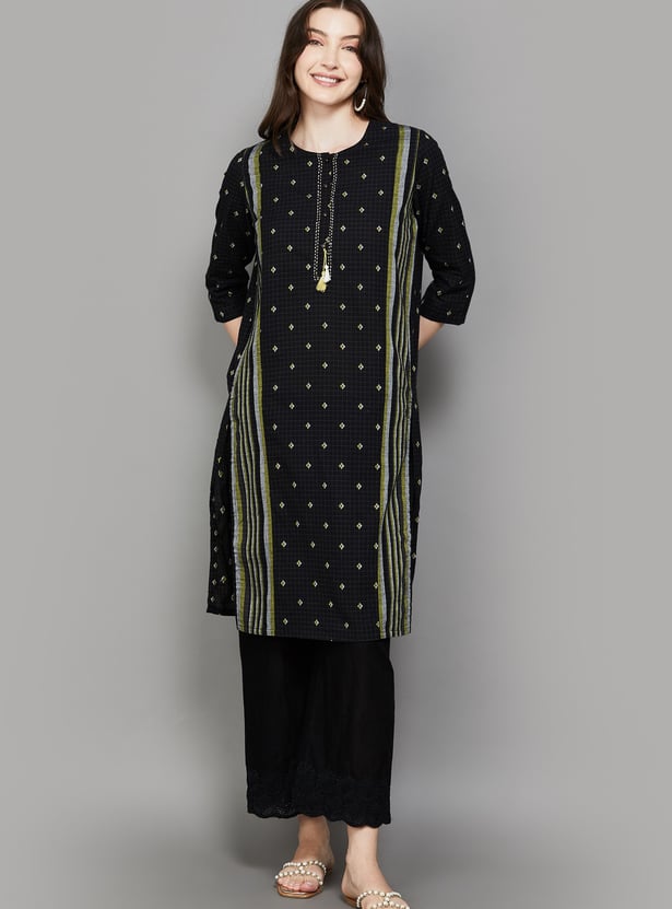 BIBA Jacquard Straight Kurta