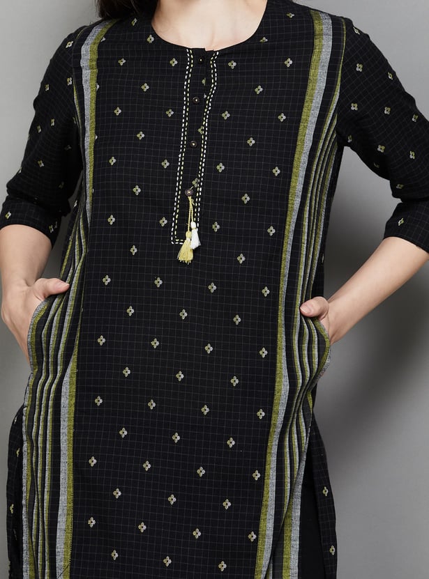 BIBA Jacquard Straight Kurta