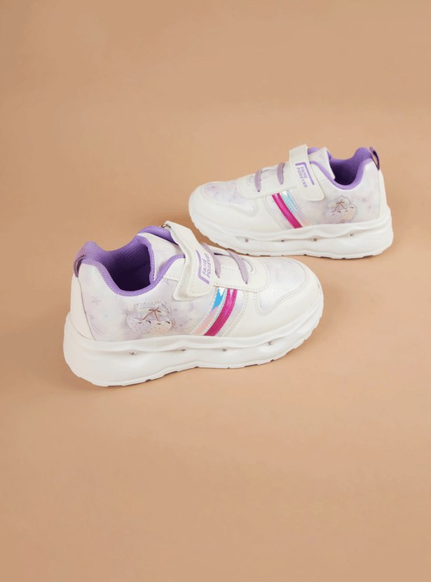 FAME FOREVER Girls Printed Light-Up Velcro Sneakers