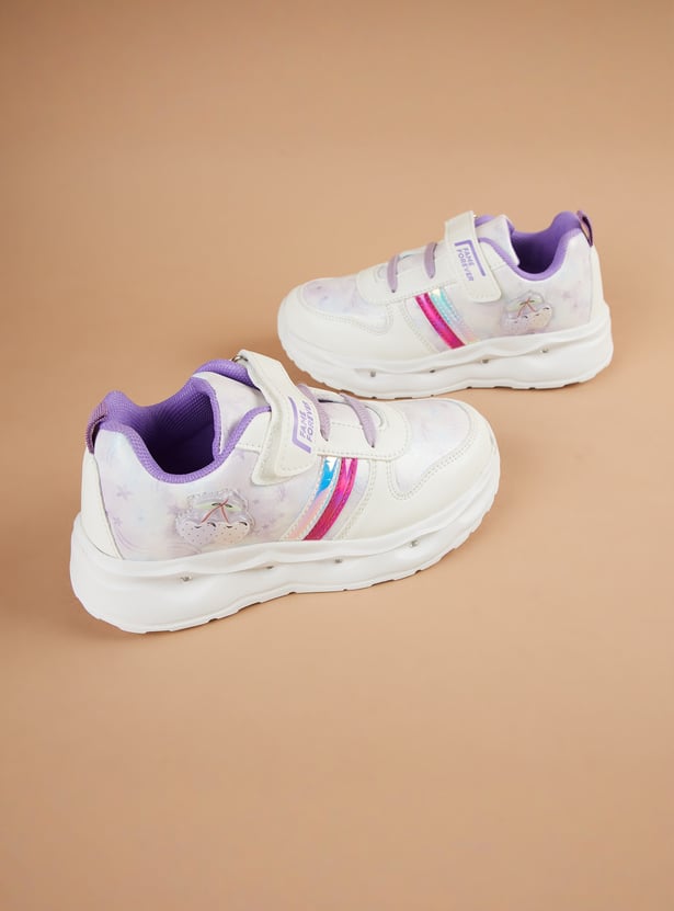 FAME FOREVER Girls Printed Light-Up Velcro Sneakers