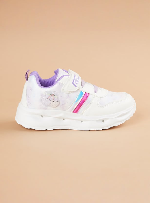 FAME FOREVER Girls Printed Light-Up Velcro Sneakers