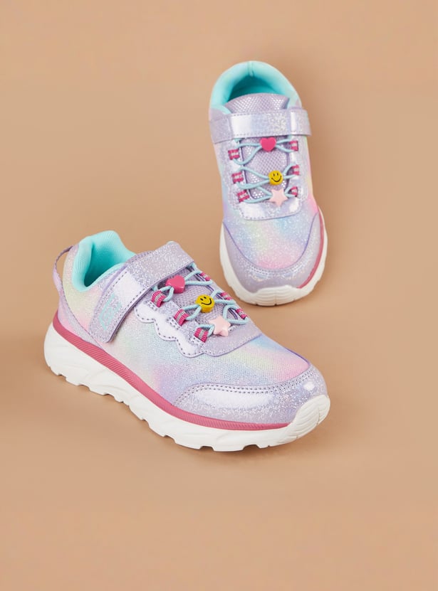 FAME FOREVER Girls Glitter Velcro Sneakers