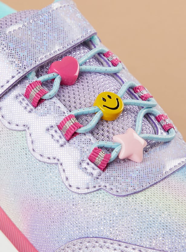 FAME FOREVER Girls Glitter Velcro Sneakers