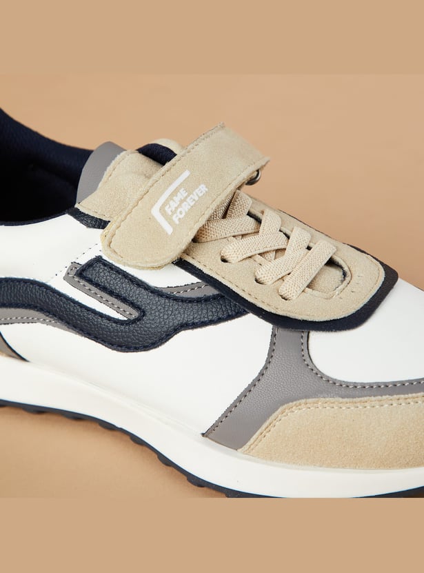 FAME FOREVER Boys Contrast Overlay Velcro Sneakers