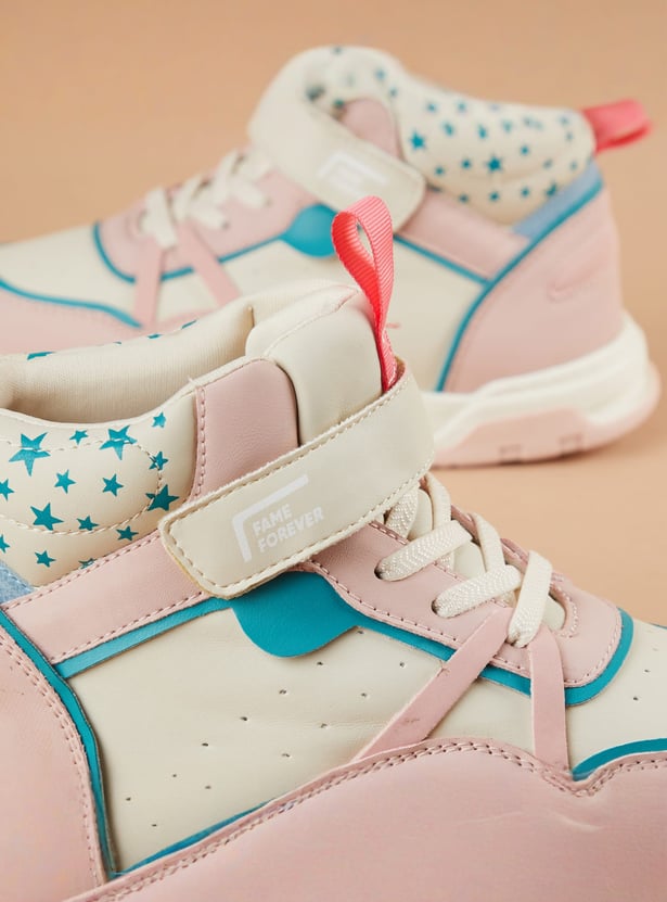 FAME FOREVER Girls Colourblocked Lace-Up Sneakers