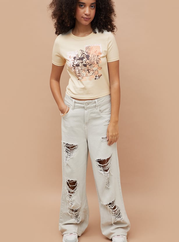 GINGER Mickey & Friends Crop T-shirt