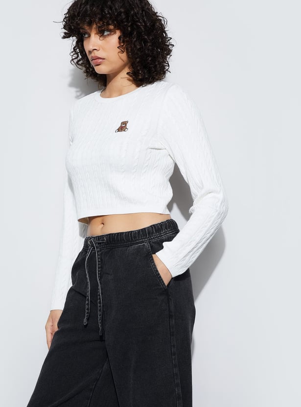 GINGER Cable Knit Crop Top