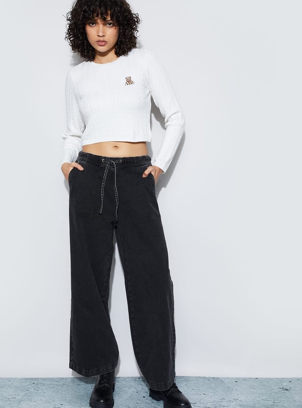 GINGER Cable Knit Crop Top