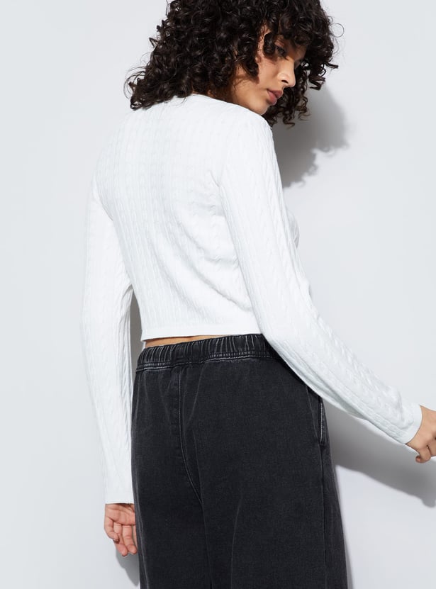 GINGER Cable Knit Crop Top