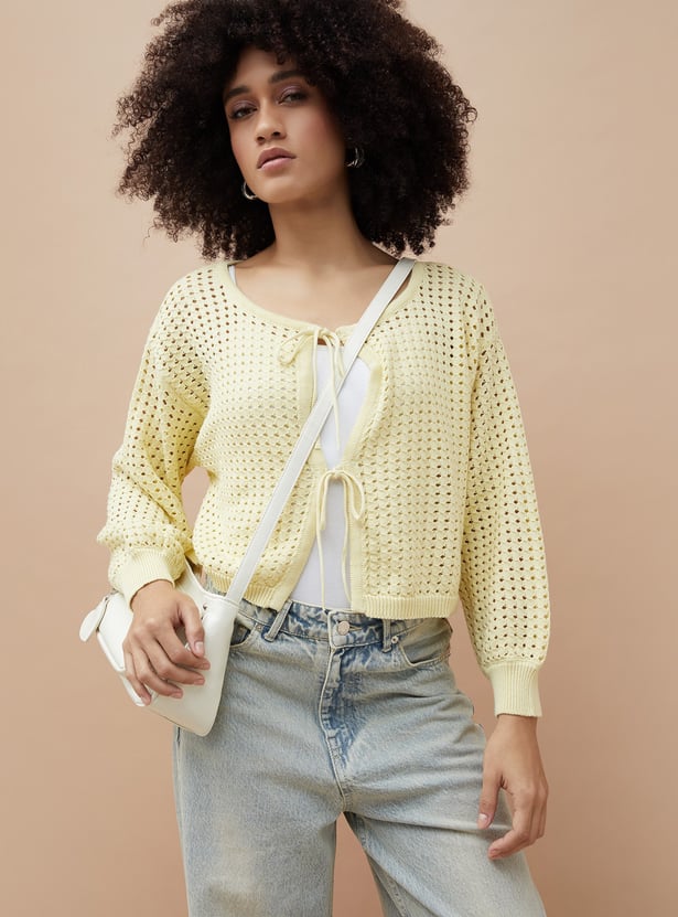 GINGER Crocheted Tie-Up Top