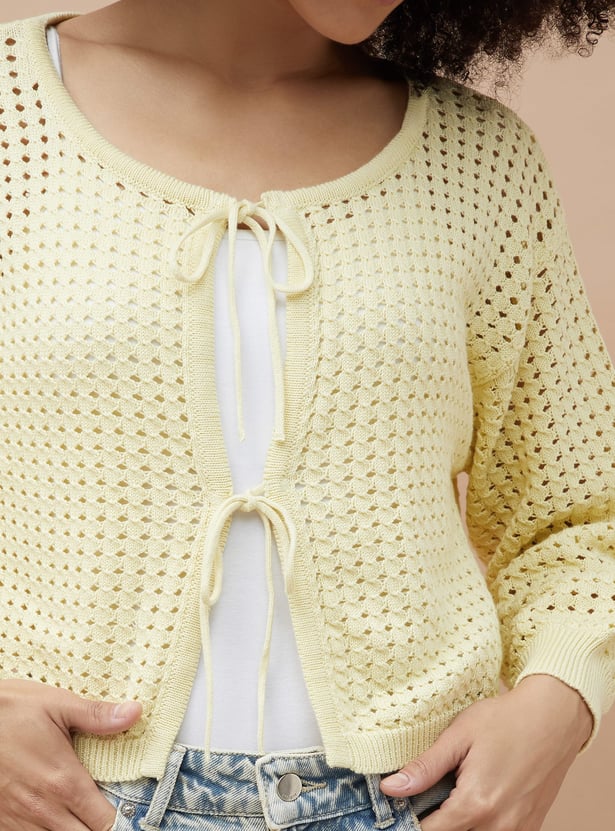 GINGER Crocheted Tie-Up Top