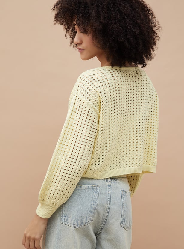 GINGER Crocheted Tie-Up Top
