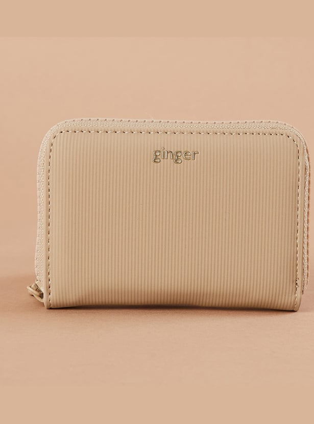 GINGER Striped Zip-Around Wallet