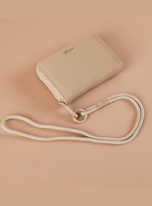 GINGER Striped Zip-Around Wallet
