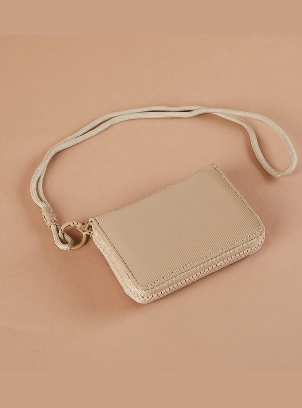 GINGER Striped Zip-Around Wallet