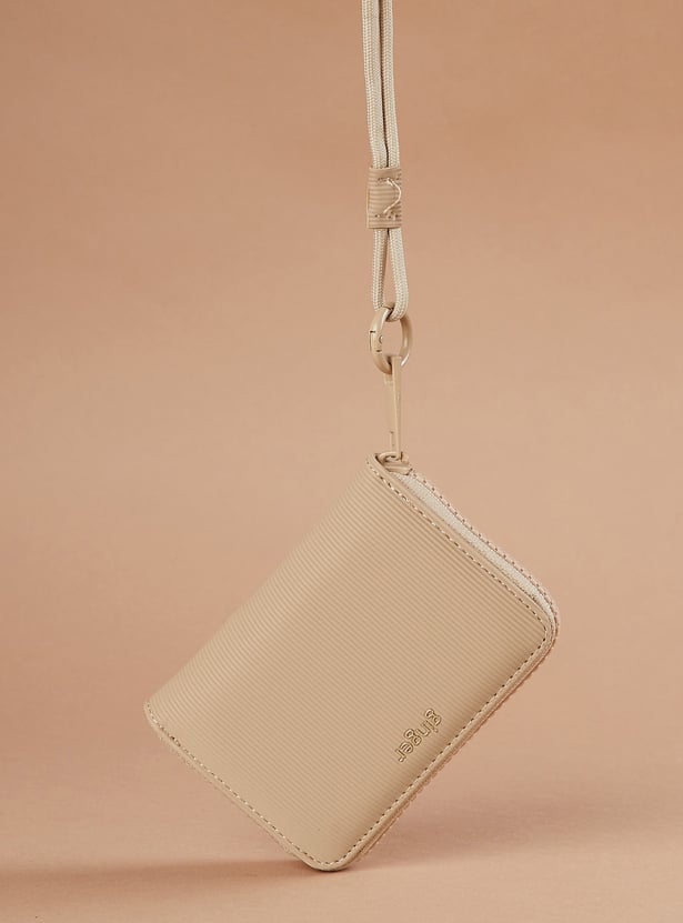GINGER Striped Zip-Around Wallet