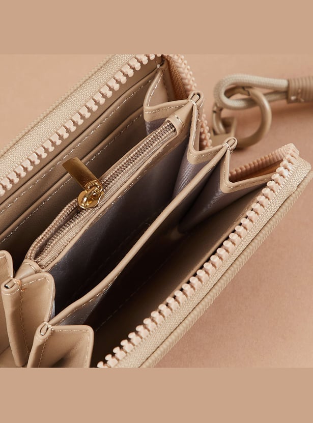 GINGER Striped Zip-Around Wallet