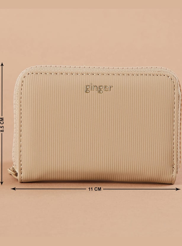 GINGER Striped Zip-Around Wallet